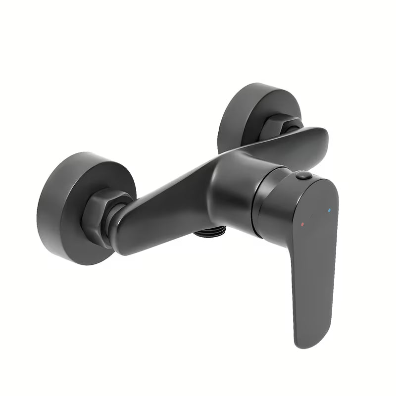 Stenska enoročna armatura za tuš SAT Mood u mat crnoj završnoj obradi.