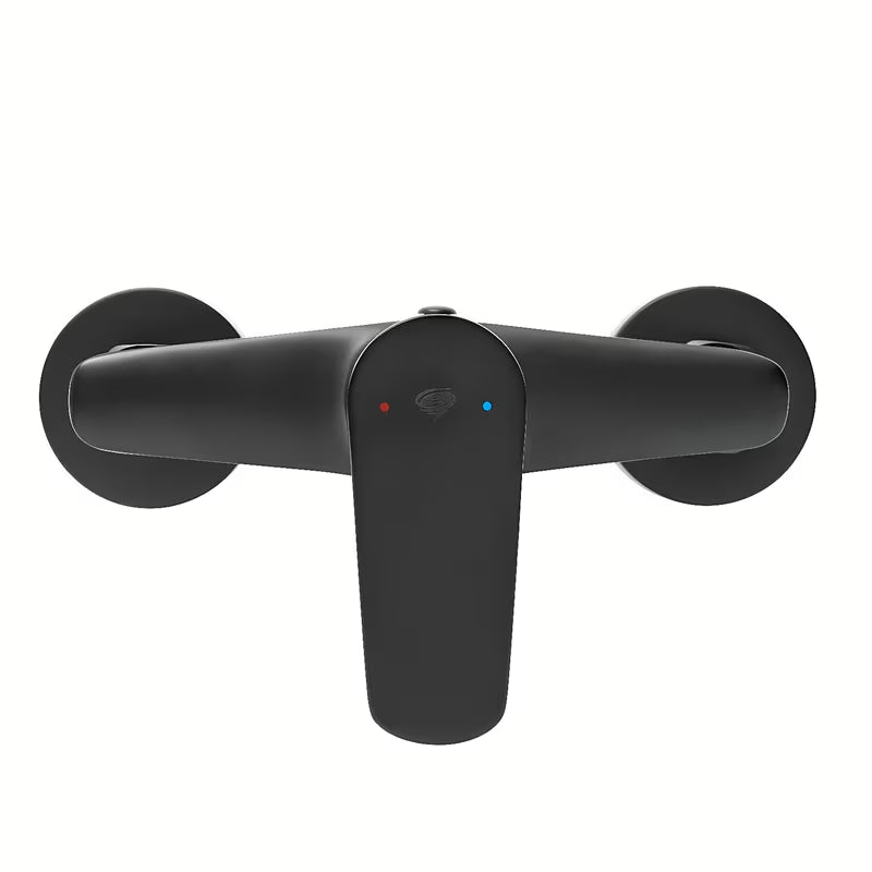 Stenska enoročna armatura za tuš SAT Mood u mat crnoj završnoj obradi.