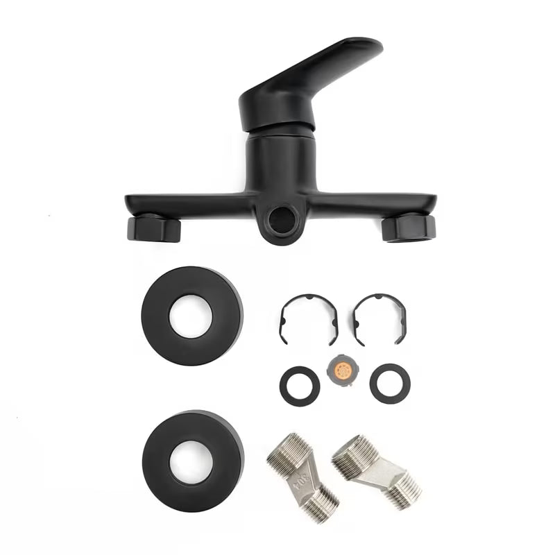 Stenska enoročna armatura za tuš SAT Mood u mat crnoj završnoj obradi.