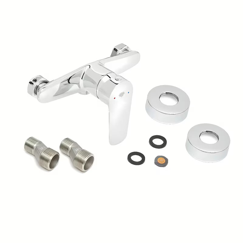 Kromirana enoročna armatura za tuš SAT Mood pro za zidnu montažu brez tuš seta.