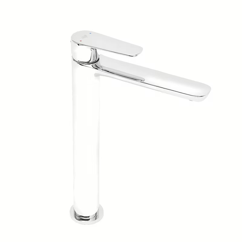 Visoka enoročna armatura za umivalnik SAT Mood u sjajnoj krom izvedbi brez odtoka.