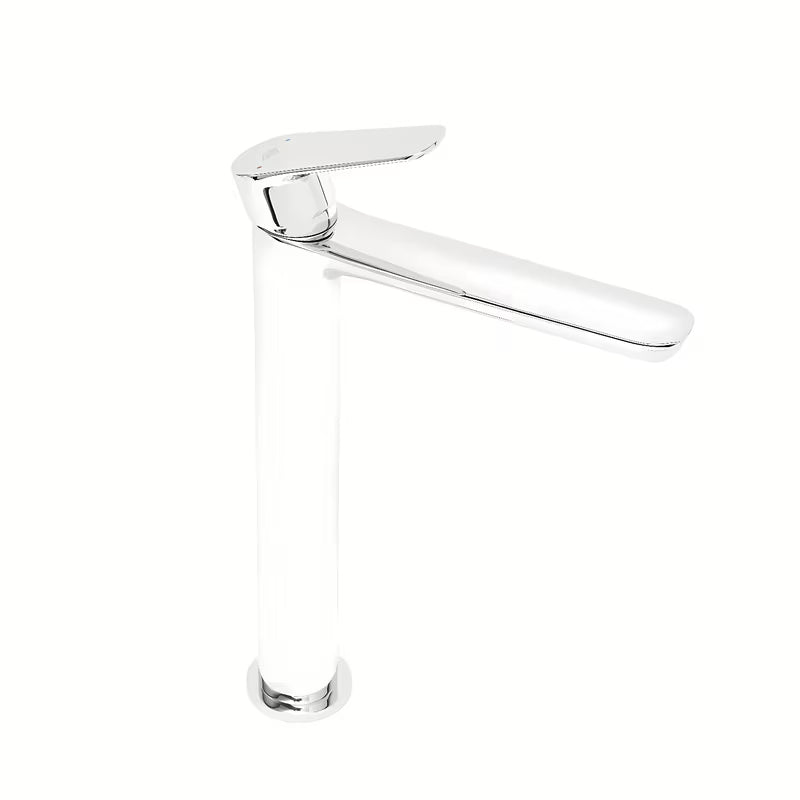 Visoka enoročna armatura za umivalnik SAT Mood u sjajnoj krom izvedbi brez odtoka.