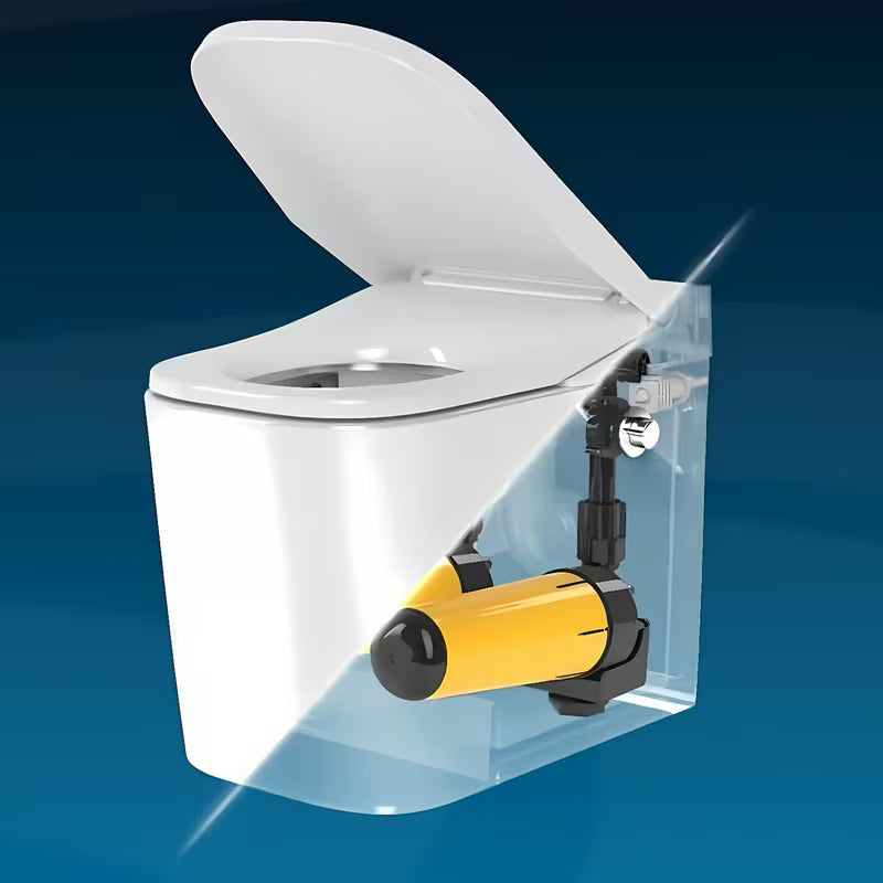 Stoječa WC Školjka SAT optimflush u bijeloj boji s vodokotlićem i zidnom tipkom za ispiranje.