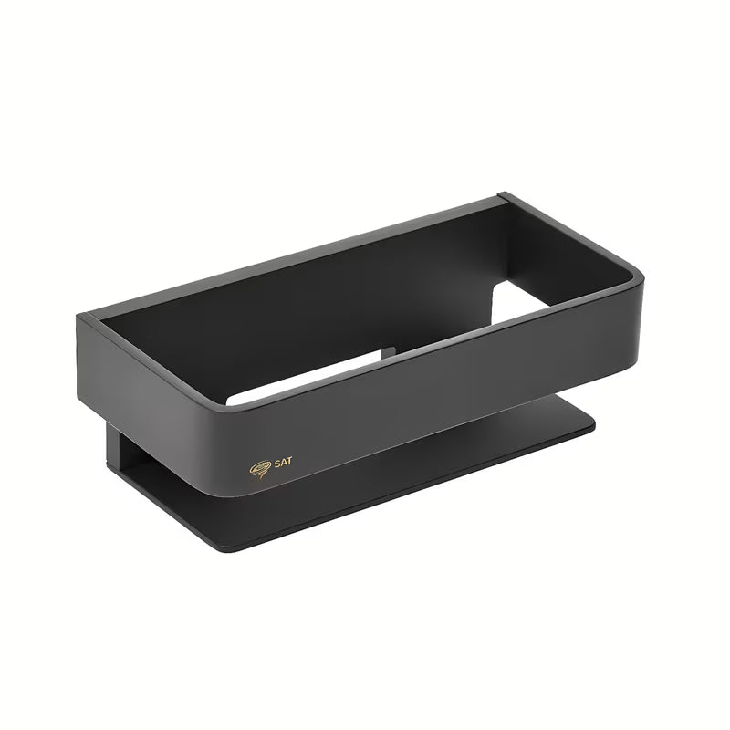 Stenska kupaonski polica SAT od masivnog mesinga u crnoj mat boji