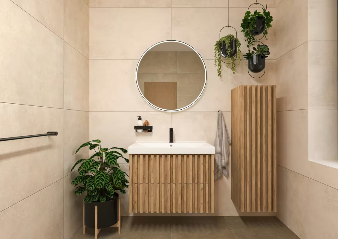 Stenska kupaonski polica SAT od masivnog mesinga u crnoj mat boji