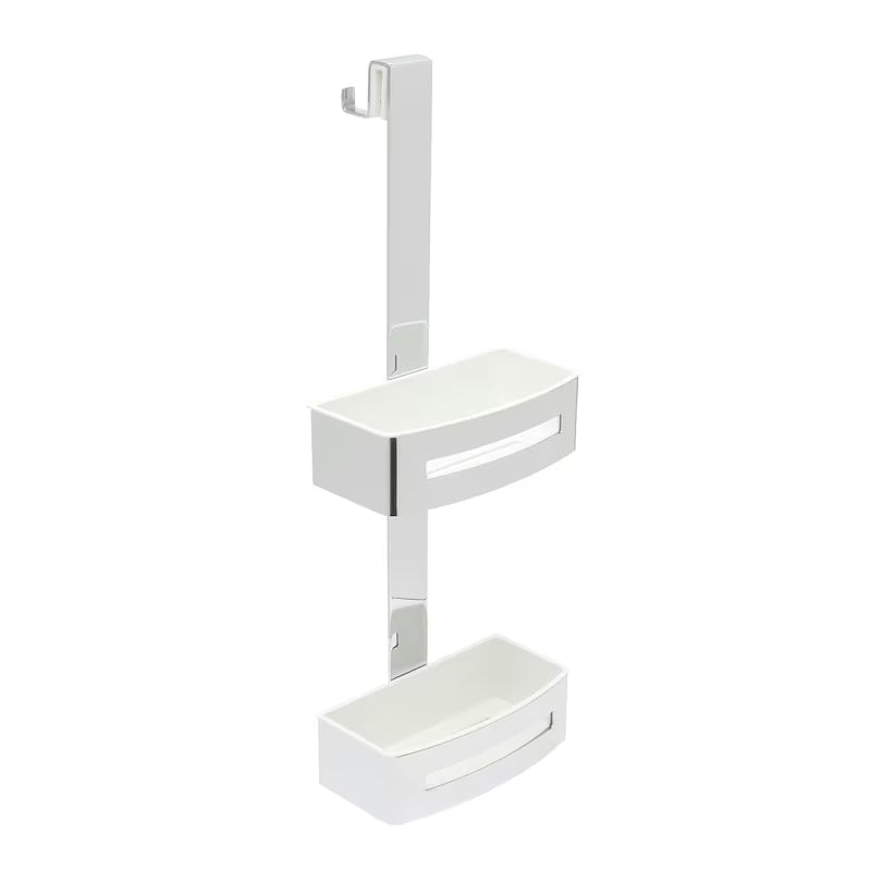 Dvostruka tuš polica SAT Chrome u krom izvedbi s montažom bez bušenja