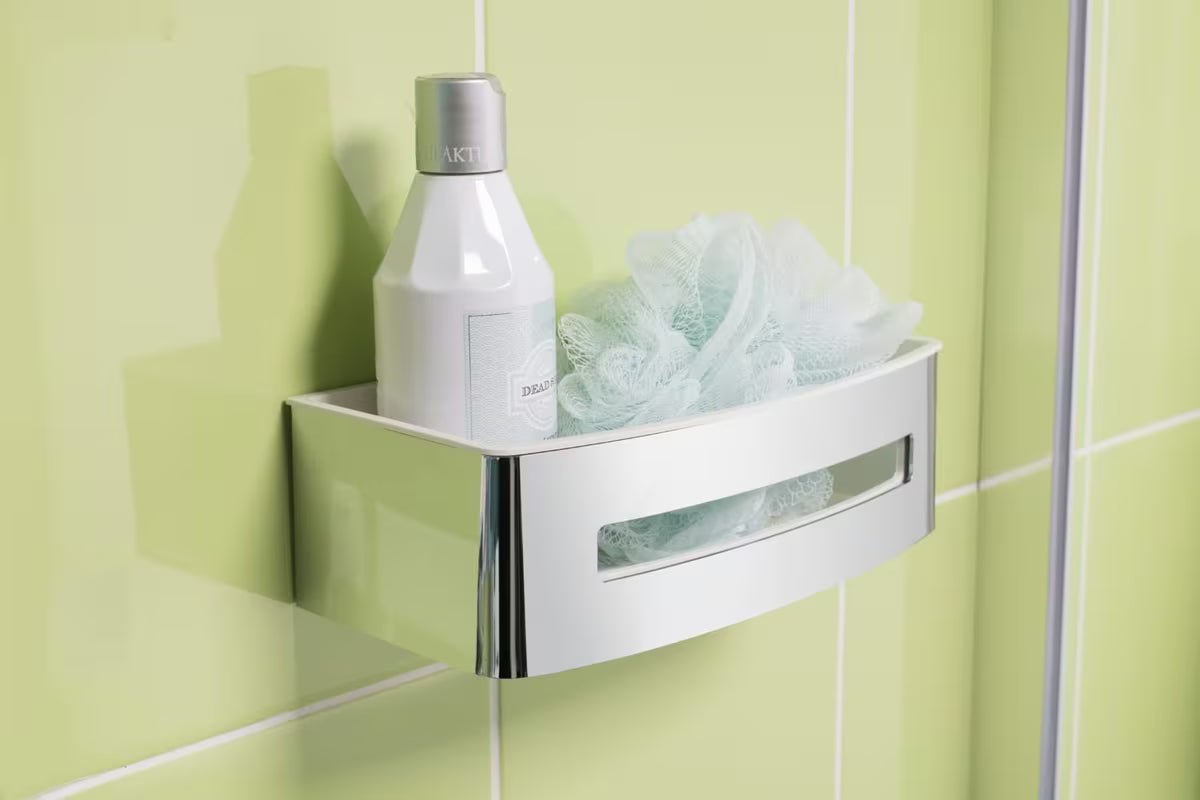 Tuš kanalica od nehrđajućeg čelika polica SAT u krom izvedbi s uklonjivim bijelim plastičnim umetkom