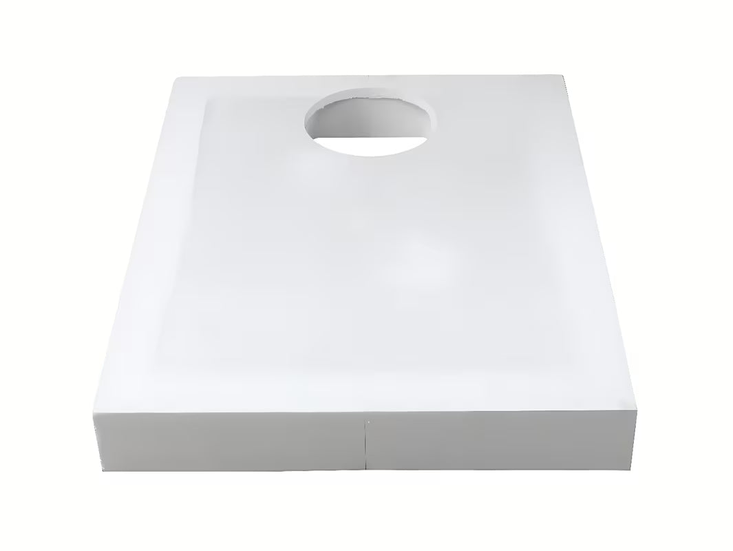 Bijeli polistirenski nosač SAT pro za tuš kadu od izdržljivog HDPS pro za stabilnu i brzu montažu.