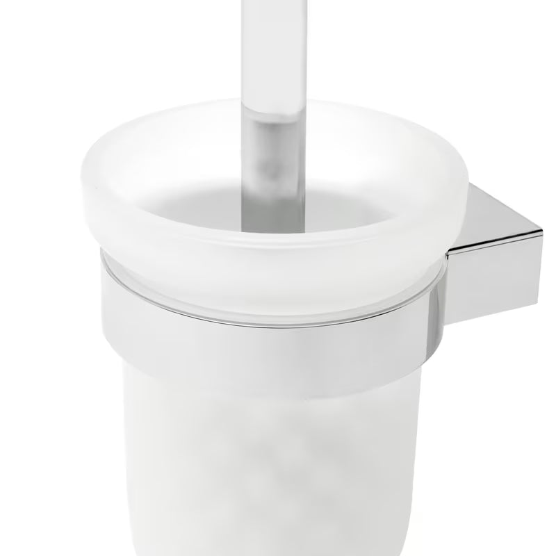Stenska WC ščetka SAT Project v krom izvedbi z mlečnim steklom