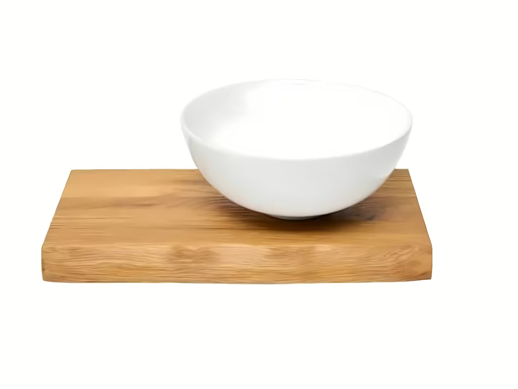 Bel okrogel keramični umivalnik na ploščo SAT Project širine 28 cm