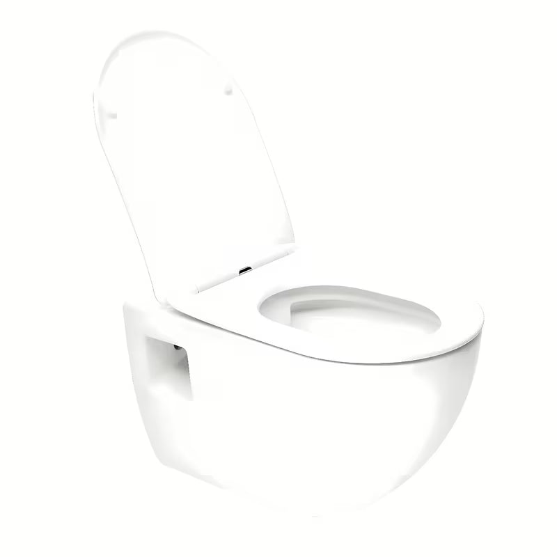 Viseča WC Školjka SAT Project v sijajno beli barvi s wc desko mehko Zapiranje Soft Close in odprtim splakovalnim robom