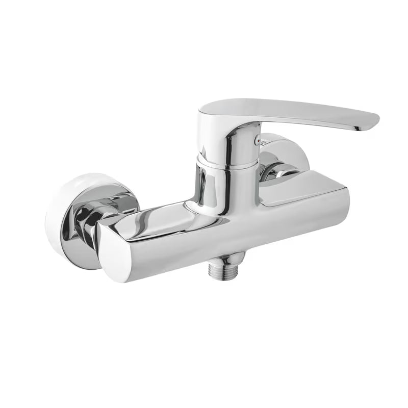 Enoročna stenska armatura za tuš SAT Project u krom izvedbi brez tuš seta.