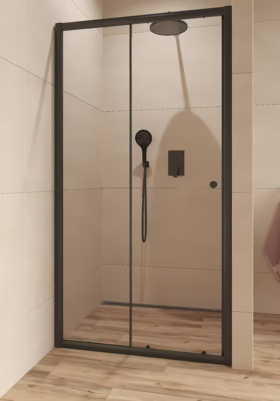 Drsno tuš vrata SAT Project 100 cm u crnoj boji s prozirnim sigurnosnim staklom