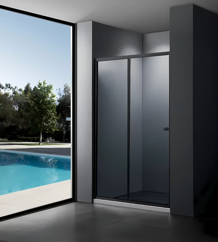 Drsno tuš vrata SAT Project 100 cm u crnoj boji s prozirnim sigurnosnim staklom