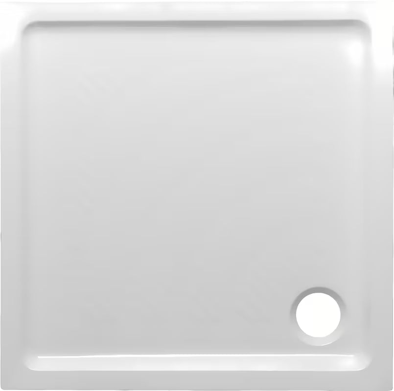 Kvadratna tuš kabina SAT Project 90x90 cm s bijelim profilima, kliznim vratima i kadicom