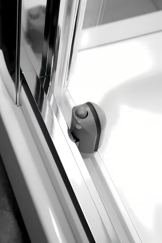 Kvadratna tuš kabina SAT Project 80x80 cm s kadjo, sjajni krom i neprozirno staklo Chinchilla.