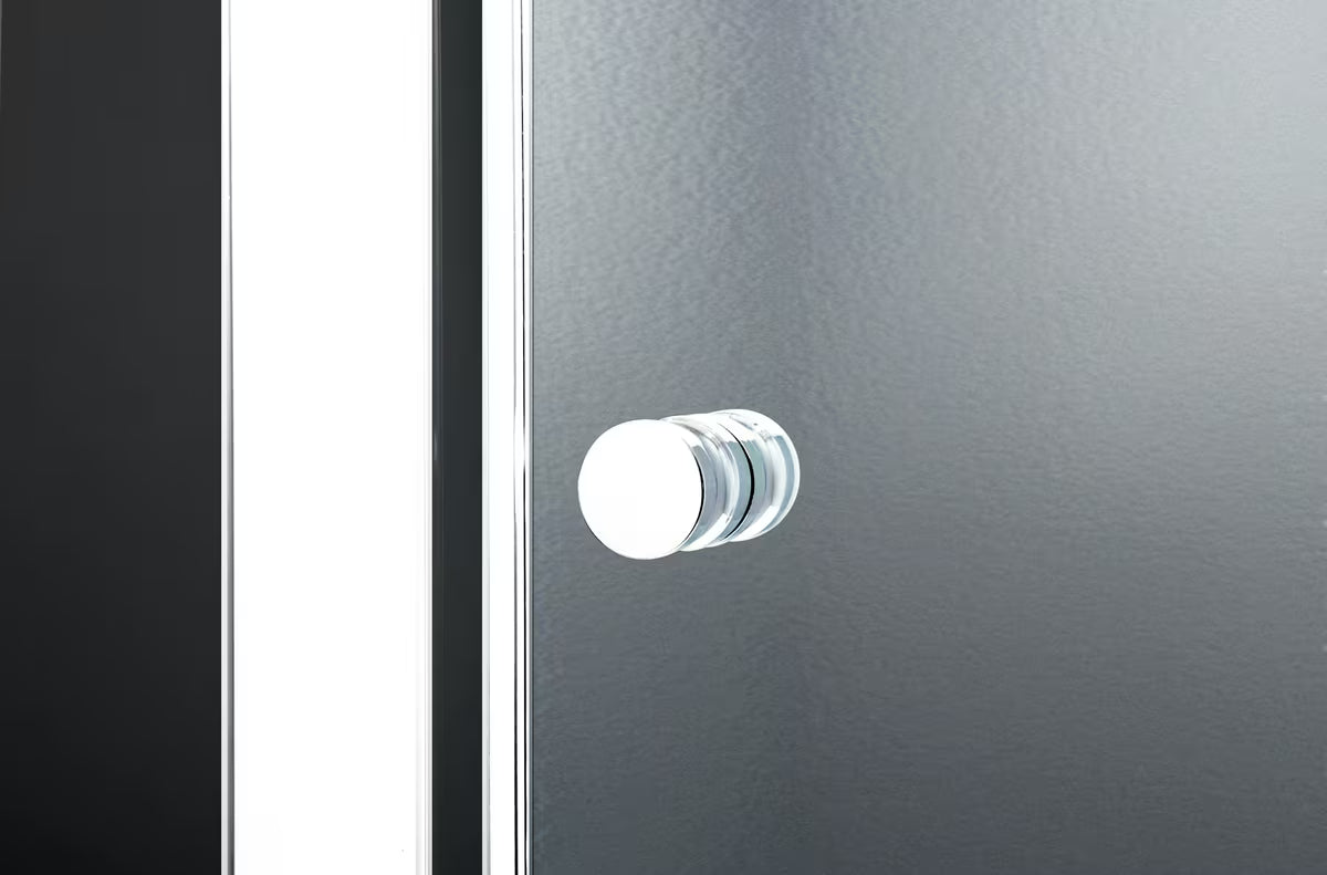 Polkrožna tuš kabina SAT Project 90x90 cm s bijelim profilima i neprozirnim staklom chinchilla