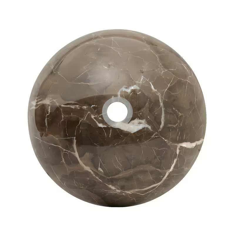 Umivalnik na ploščo SAT Purity od pravog smeđeg mramora dimenzija 43x43 cm brez preliva.