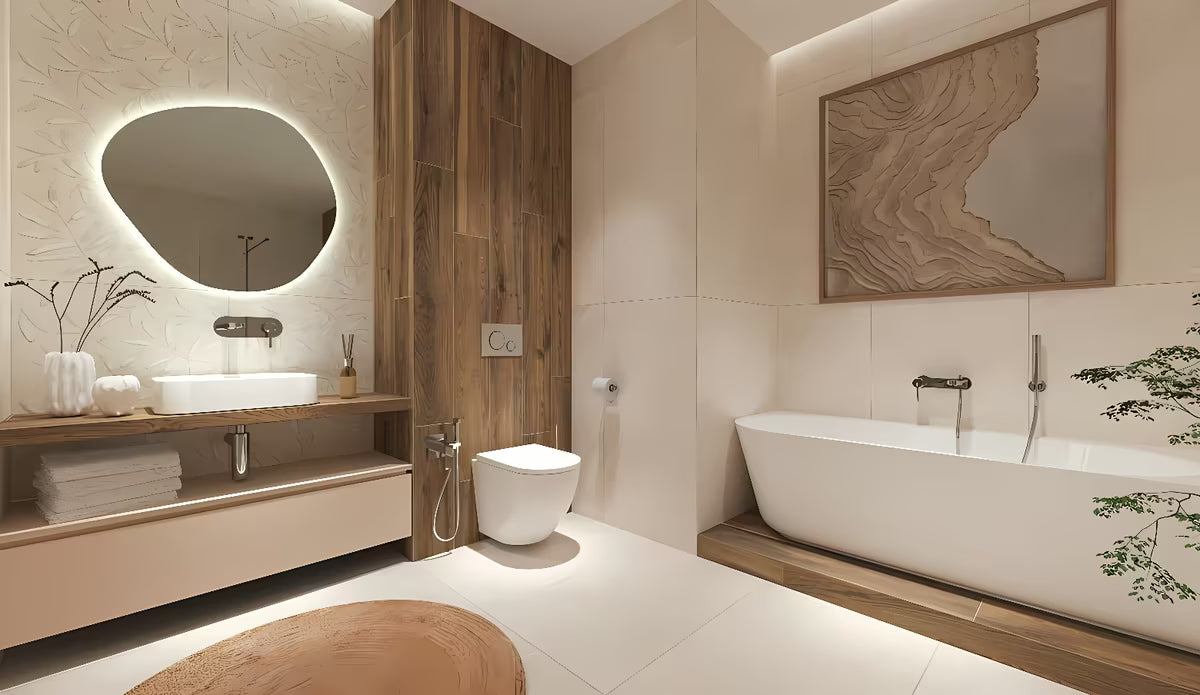 Asimetrično kupaonsko ogledalo SAT Purity 80x80 cm z LED osvetlitvijo i senzorom na dodir