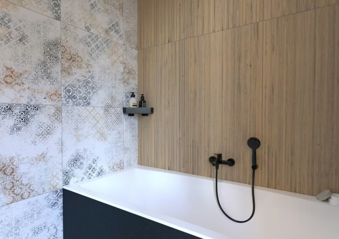 Kotna tuš polica SAT od nehrđajućeg čelika u mat crnoj boji