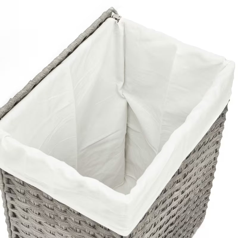 Sivo mat koš za perilo SAT iz plastike z odstranljivo tekstilno vrečo
