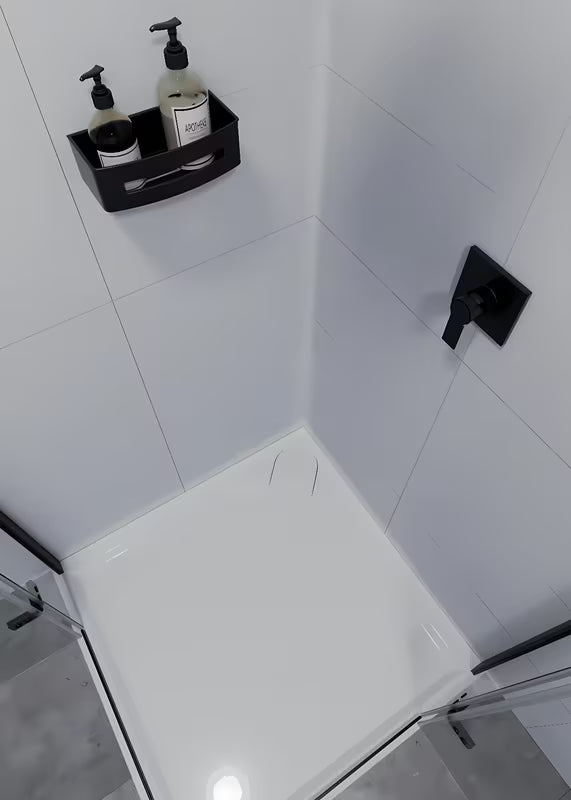 Kopalniška polica SAT iz nerjavečega jekla v črni mat barvi z odstranljivim črnim plastičnim vložkom