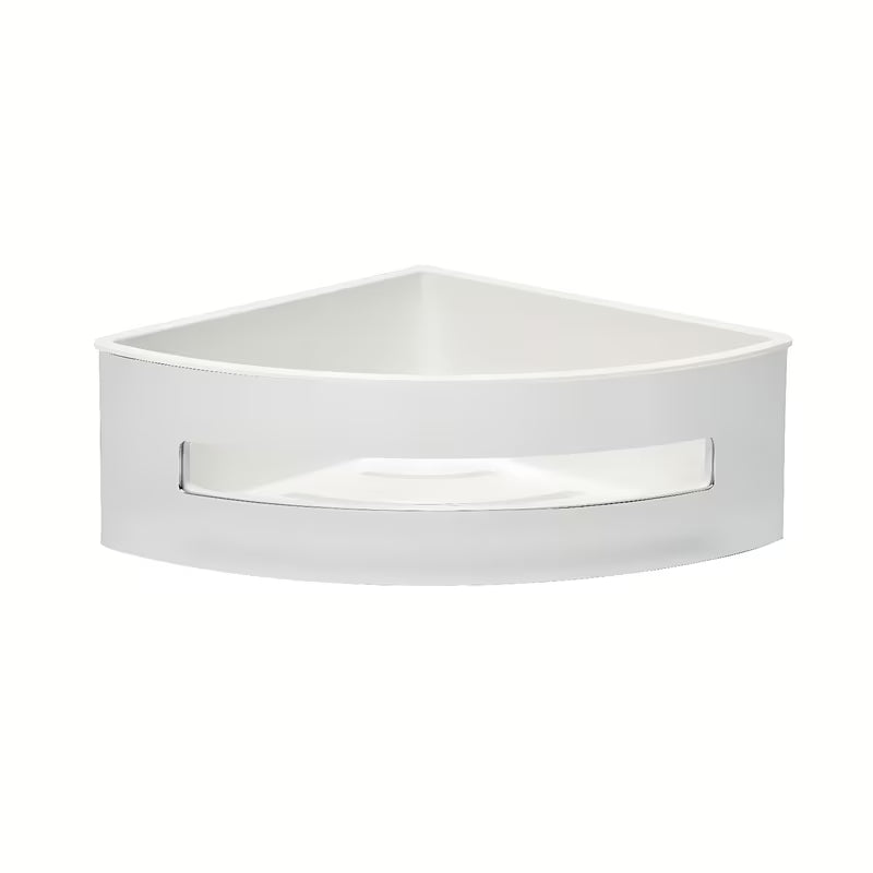 Kotna pršna polica SAT Chrome v krom izvedbi z belim plastičnim vložkom iz nerjavnega jekla