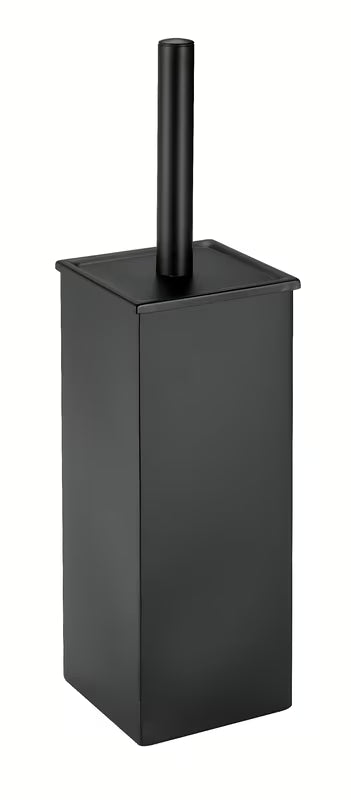 Samostoječi črna WC ščetka SAT z minimalističnim dizajnom in silikonsko krtačo