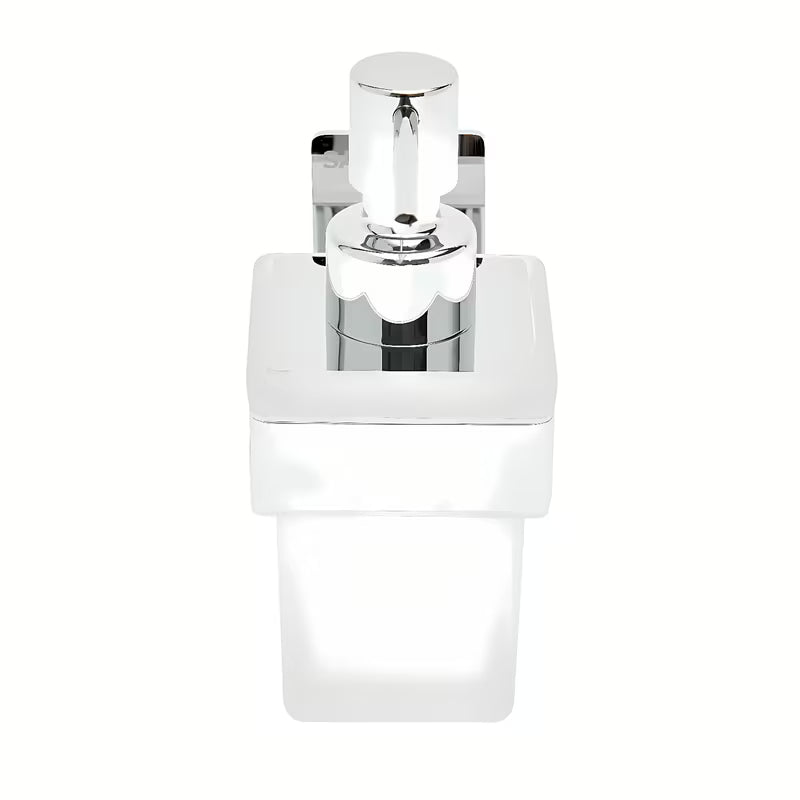 Kromirani dozirnik za milo SAT od nehrđajućeg čelika pro montaža lijepljenjem bez bušenja.