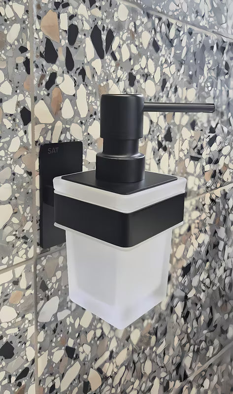 Crni nehrđajući dozirnik za milo SAT pro montaža lijepljenjem bez bušenja