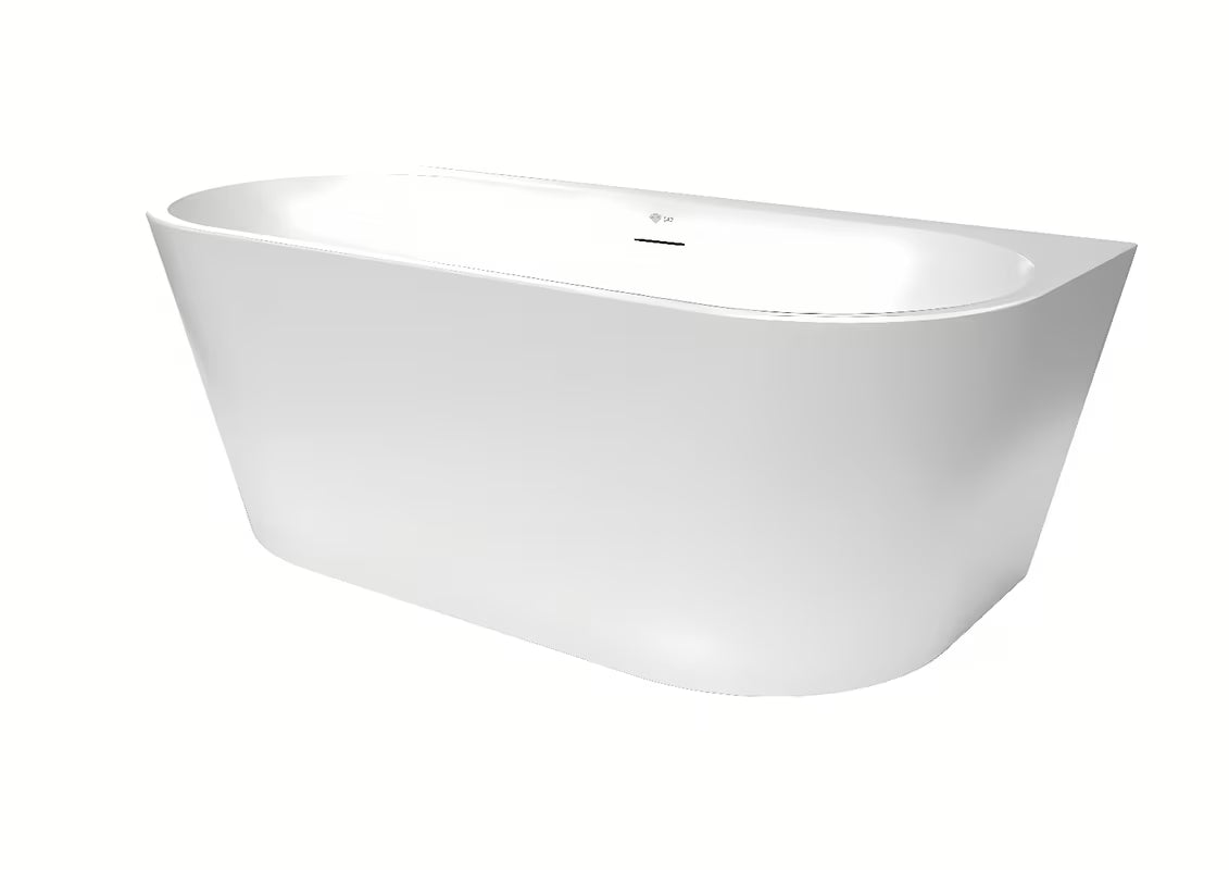 Samostoječi akrilna kad SAT Oli 160x75 cm z levo ali desno orientacijo v beli sijaj izvedbi.