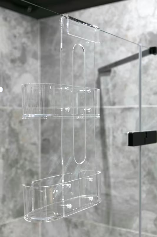 Transparentna viseča polica SAT za tuši z montažo brez vrtanja