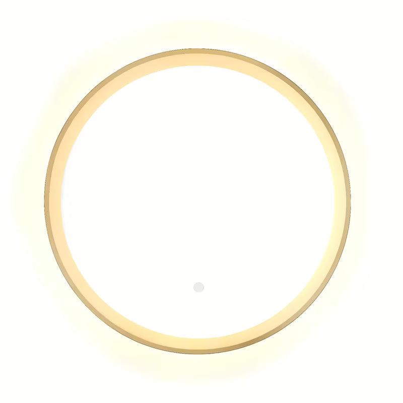 Okroglo LED ogledalo SAT v zlati barvi, premer 60 cm, s senzorjem in zaščita IP44.