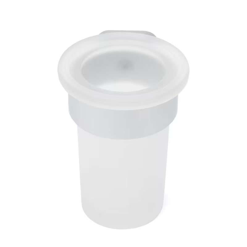 Stenski držalo za kozarec SAT Simply R u krom izvedbi s mat staklom.