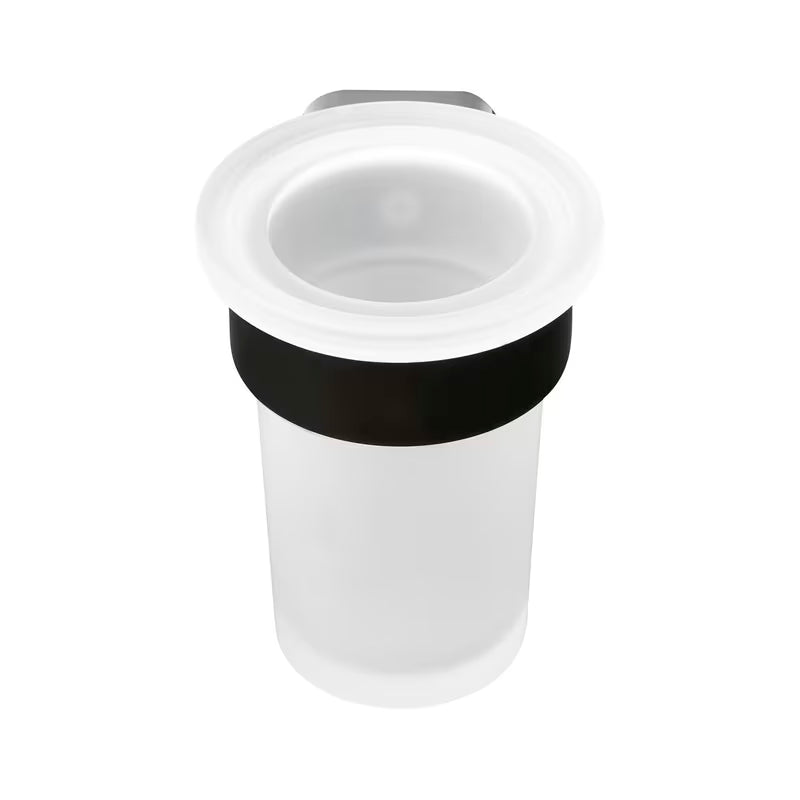 Stenski držalo za kozarec SAT Simply R PVD v barvi dark-metal z matiranim steklom