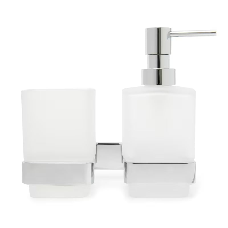 Stenski dozirnik za milo SAT Simply S u sjajnom kromu, četvrtastog dizajna