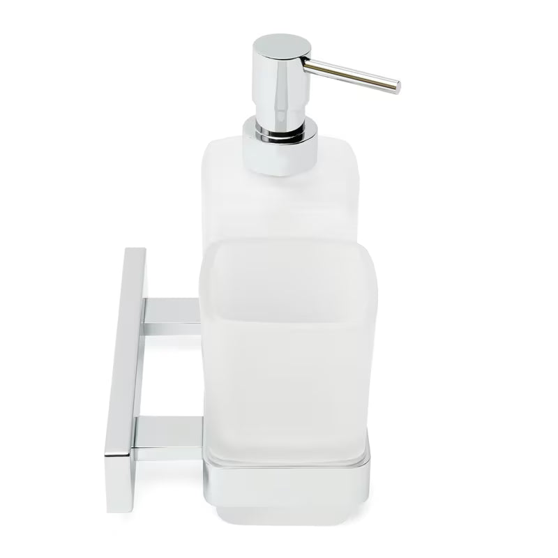 Stenski dozirnik za milo SAT Simply S u sjajnom kromu, četvrtastog dizajna