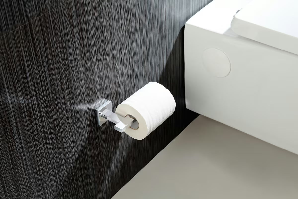 Stenski držalo za toaletni papir SAT Simply S v sijajni krom izvedbi s kvadratnim dizajnom