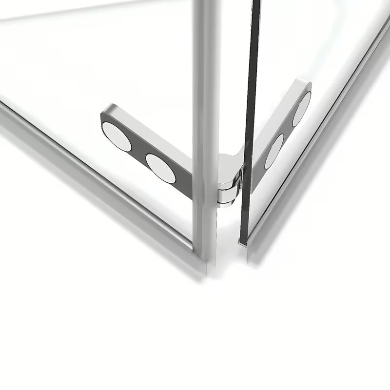 Pravokotna tuš kabina SAT Sk 100x90 cm v sijaj krom izvedbi s prozornim steklom in zložljivimi vrati.