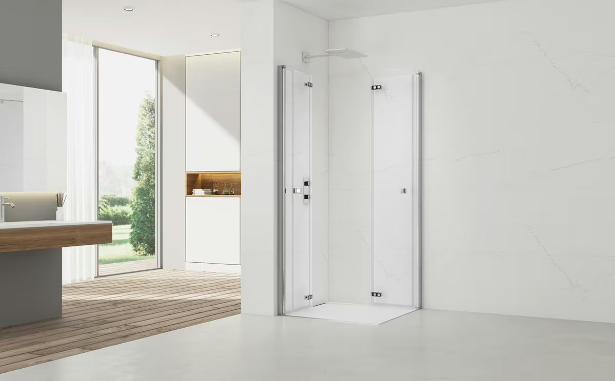 Preklopni tuš vrata SAT Sk 100 cm s prozirnim staklom i krom profilom