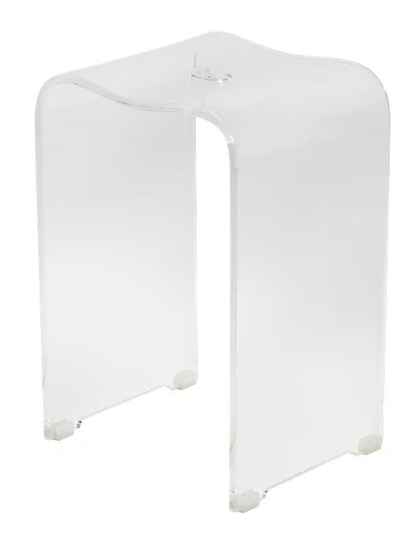 Prozirni sedež za tuš SAT od prozirne akrilne plastike s otvorom u sjedalu pro lakšeg rukovanja.