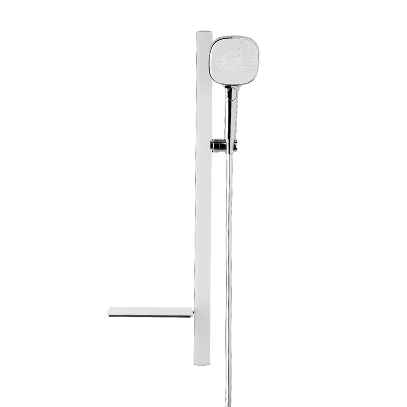 Tuš set SAT u bijelo-krom izvedbi s polico, tuš šipkom i ručnim tušem s 3 mlaza