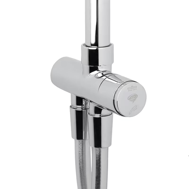 Kromirani tušni sistem SAT Chrome s nadglavnim tušem, ručnim tušem i tuš šipkom s klizačem.