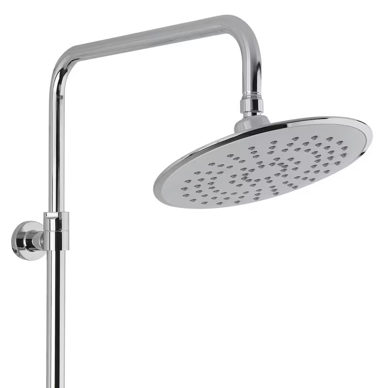 Tušni sistem SAT Chrome s termostatsko armaturo, nadglavnim i ručnim tušem te staklenom policom u krom/bijeloj izvedbi.