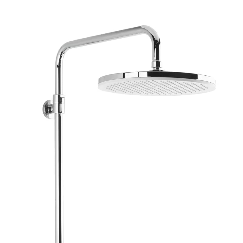 Tušni sistem SAT Chrome s termostatsko armaturo, staklenom policom te nadglavnim i ručnim tušem u krom izvedbi.