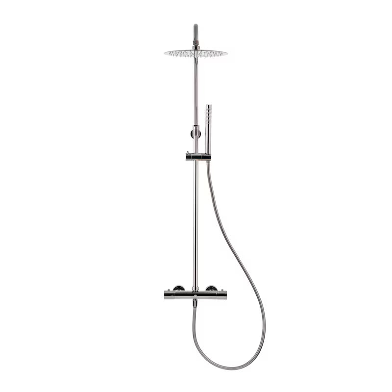 Tušni sistem SAT Dark s termostatsko armaturo u izvedbi PVD Gun Metal s nadglavnim i ručnim tušem.