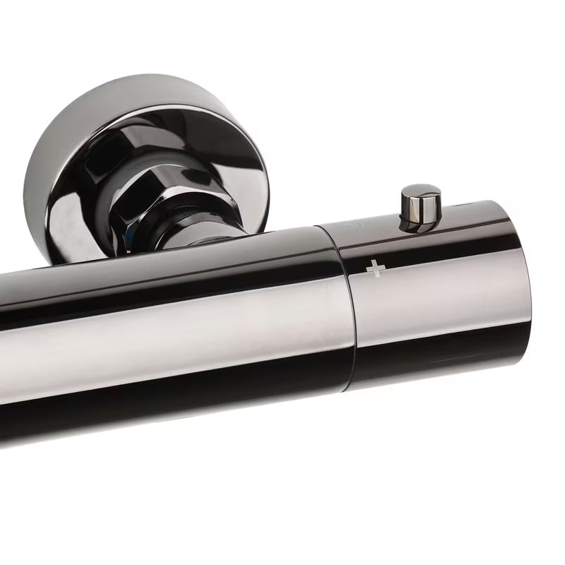 Tušni sistem SAT Dark s termostatsko armaturo u izvedbi PVD Gun Metal s nadglavnim i ručnim tušem.