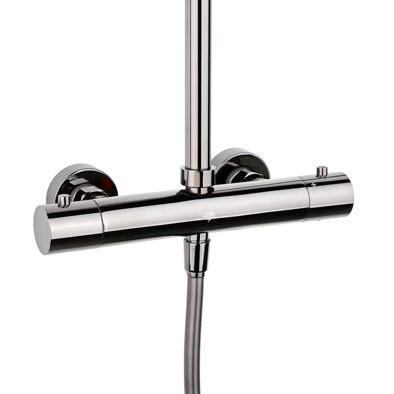 Tušni sistem SAT Dark s termostatsko armaturo u izvedbi PVD Gun Metal s nadglavnim i ručnim tušem.