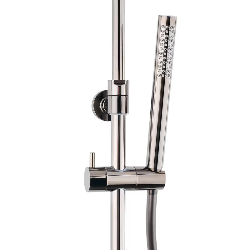 Tušni sistem SAT Dark s termostatsko armaturo u izvedbi PVD Gun Metal s nadglavnim i ručnim tušem.