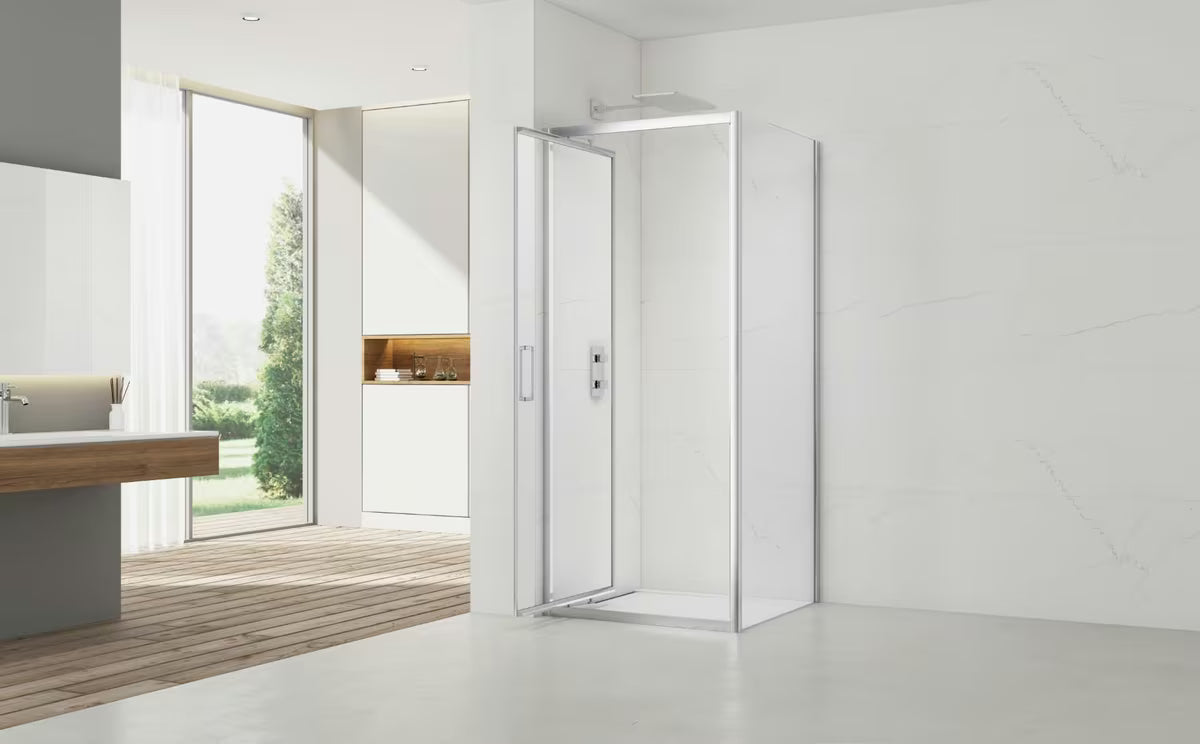 Pravokotna tuš kabina SAT Tex-C 100x90 cm s kliznim vratima i prozirnim staklom u krom izvedbi.